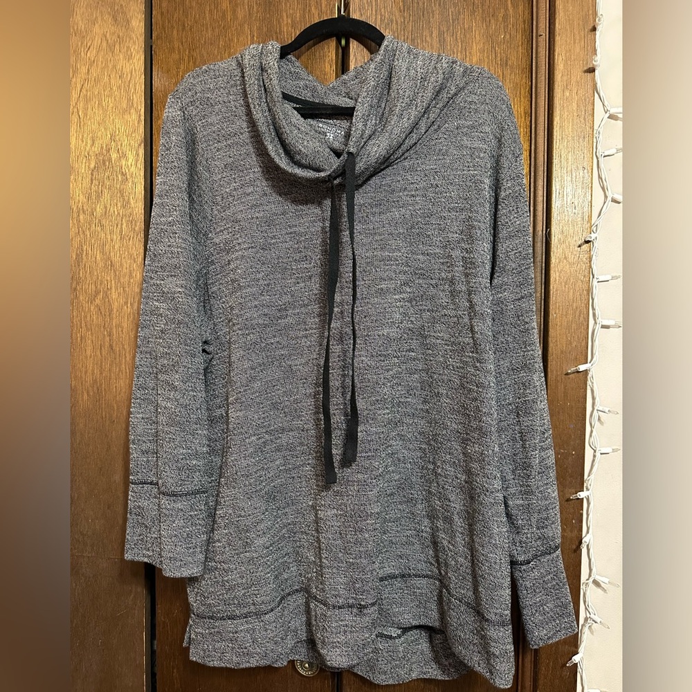 Dark gray cowl neck shirt, size 3x